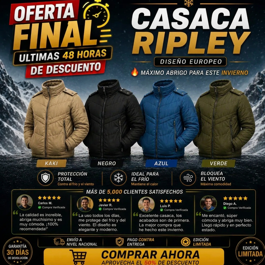 Casaca Ripley | Abrígate con estilo y diseño europeo